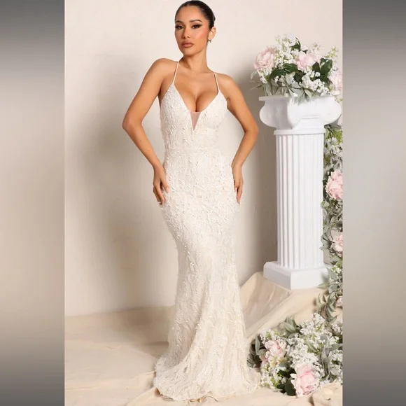 Fashion Nova | Dresses | Fashion Nova Masella Maxi Dress Ivory | Poshmark